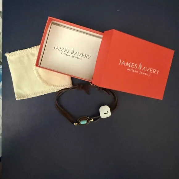 James Avery Leather Bracelet with Turquoise Stone. Retired. NWT - Picture 5 of 5
